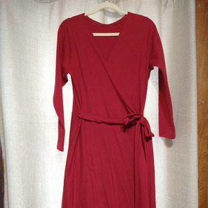 Burgandy Wrap Dress Plus Size